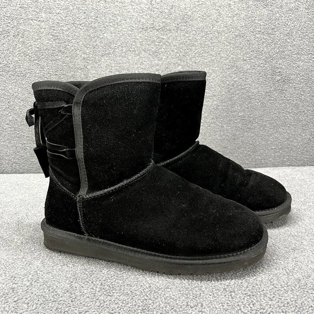 Lamo Boots Womens 8 Black Water Stain Resistant Suede Kitt Zipped winter